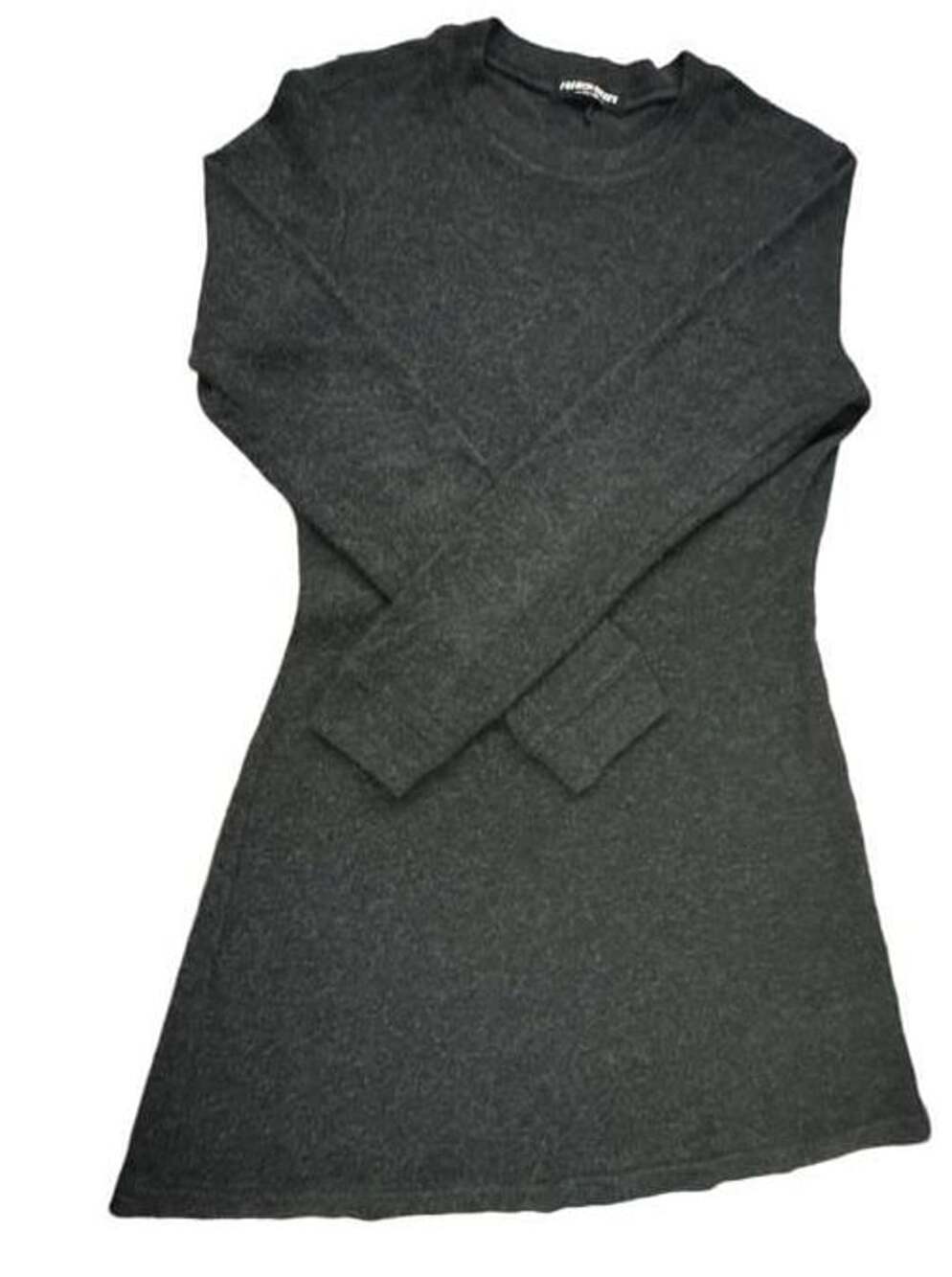 French Curve Women’s Gray Fuzzy Knit Sweater Dress Long Sleeve A-Line Tunic

Fre